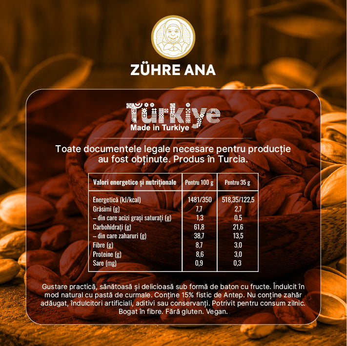 Bară cu Fructe, Fistic și Cacao 35 gr x 12 bucăți