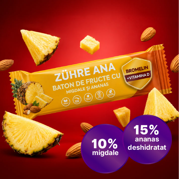 Bară cu Fructe, Migdale și Ananas 35 gr x 12 bucăți