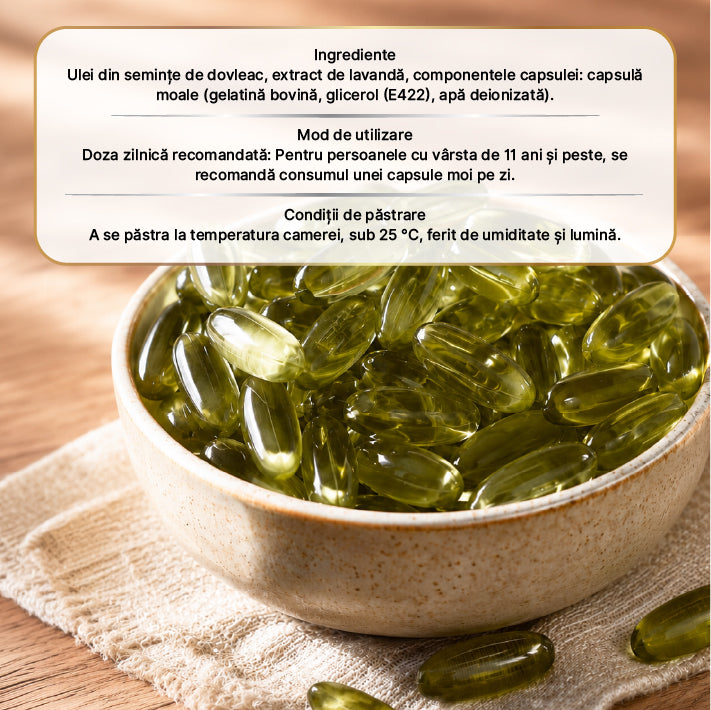 Capsule Softgel cu Ulei din Semințe de Dovleac 90 Capsule 1300 Mg