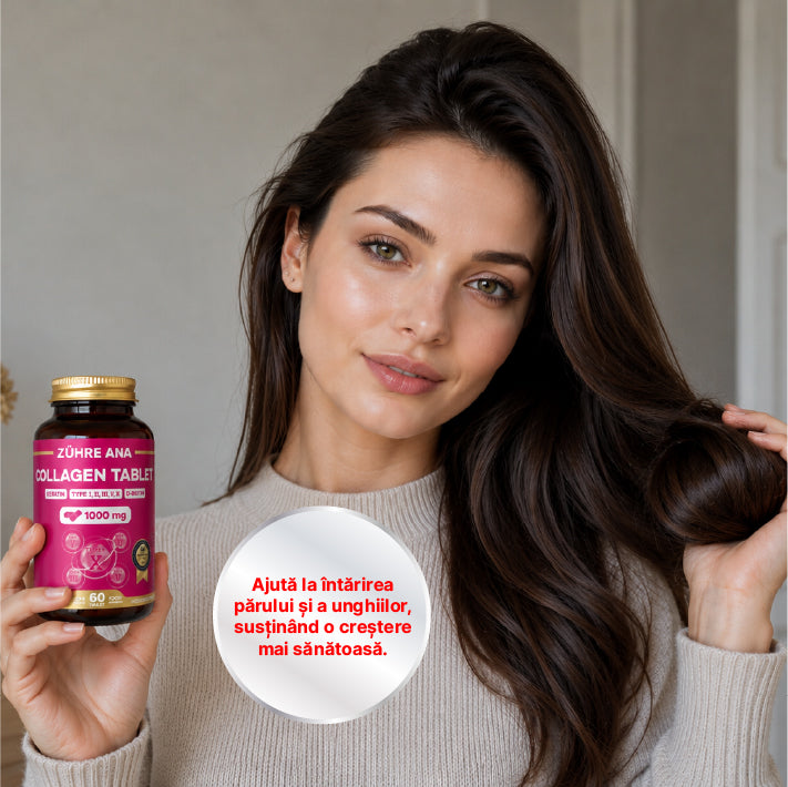 Comprimate de Colagen Zuhre Ana cu 5 Tipuri de Colagen, Keratină și Biotină  60 de tablete