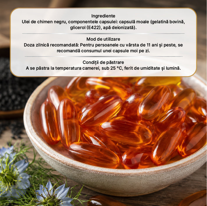 Ulei de Chimen Negru Capsule Moi 90 Bucăți 1300 mg