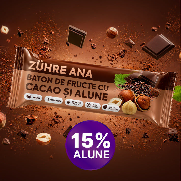 Bară cu Fructe, Cacao și Alune  35 gr x 12 bucăți