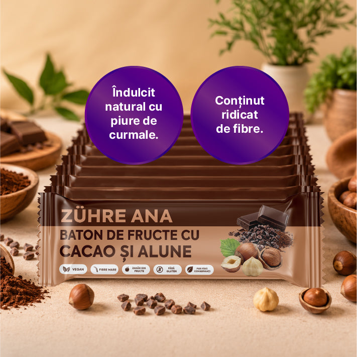 Bară cu Fructe, Cacao și Alune  35 gr x 12 bucăți