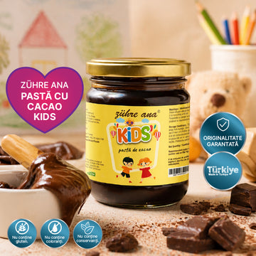 Zuhre Ana Kids – Pastă de Cacao pentru Copii, 240 gr cu Vitamina C, Zinc și Calciu – Fără conservanți