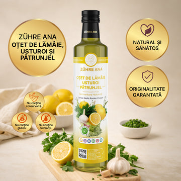 Oțet de Lămâie Usturoi și Pătrunjel Fermentație Naturală 500 ml