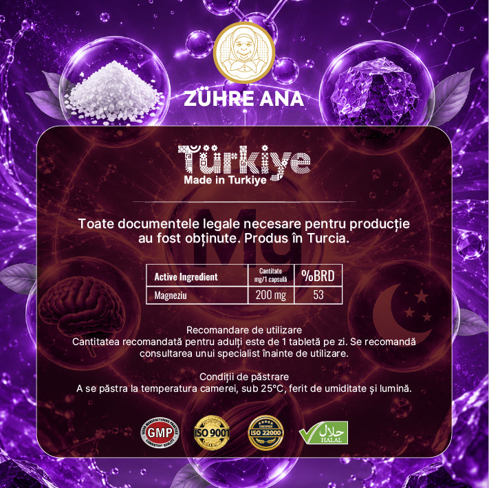Zuhre Ana Magneziu Bisglicinat, Taurat, Malat 60 Tablete