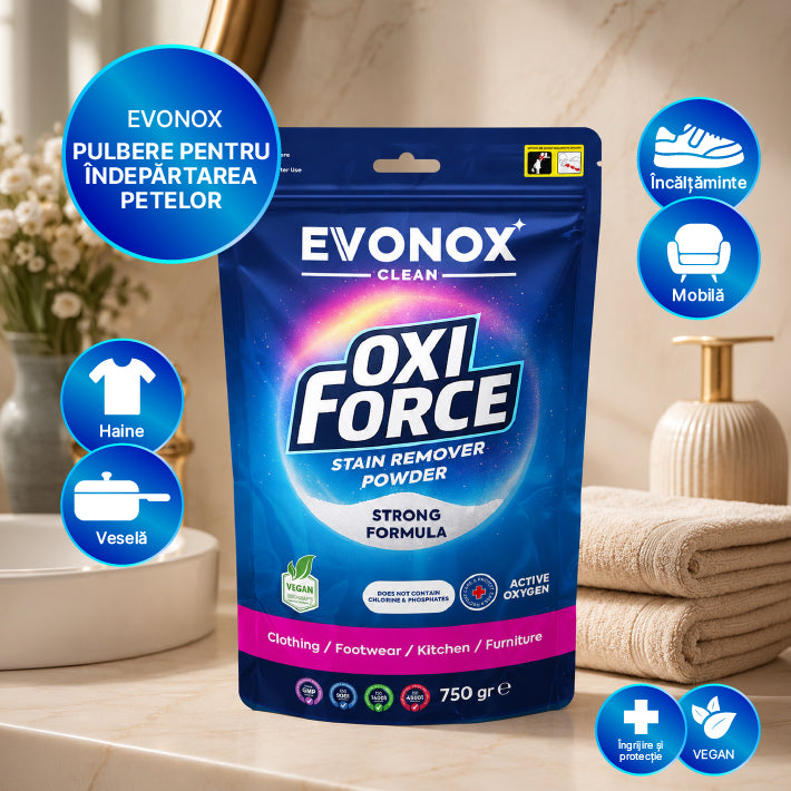 Clean Oxi Force Pudră pentru îndepărtarea petelor 750 gr