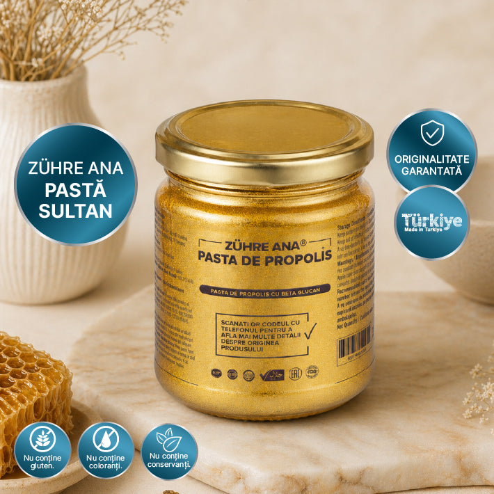 Pastă de Propolis cu Beta Glucan și Ginseng 240 gr