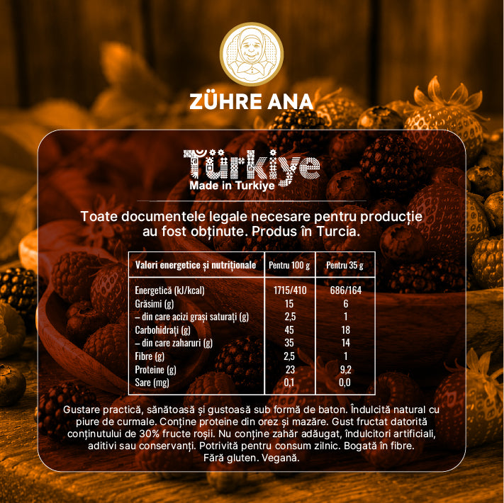 Bară Proteică cu Fructe de Pădure 40 gr x 12 bucăți