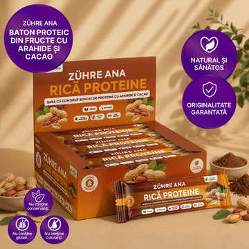Bară Proteică cu Arahide și Cacao 40 gr x 12 bucăți