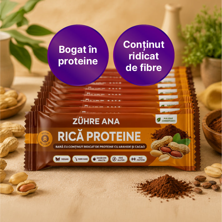 Bară Proteică cu Arahide și Cacao 40 gr x 12 bucăți