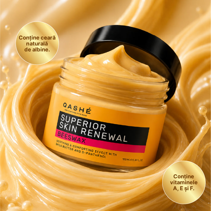 Qashé Cremă cu D-Pantenol și ceară de albine, previne vergeturile, repară și calmează – 100 ml