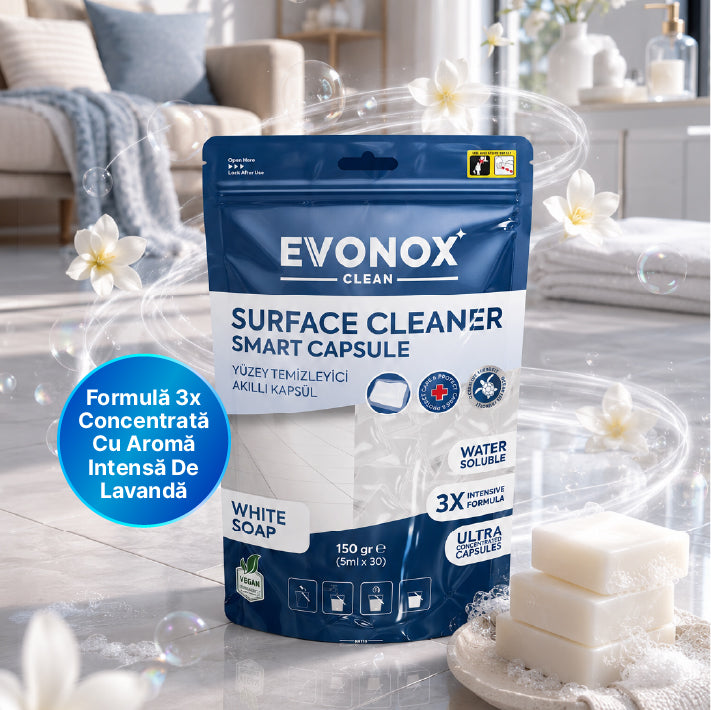 Clean Capsule Inteligente pentru Curățarea Suprafețelor cu Parfum de Săpun Alb 150 gr