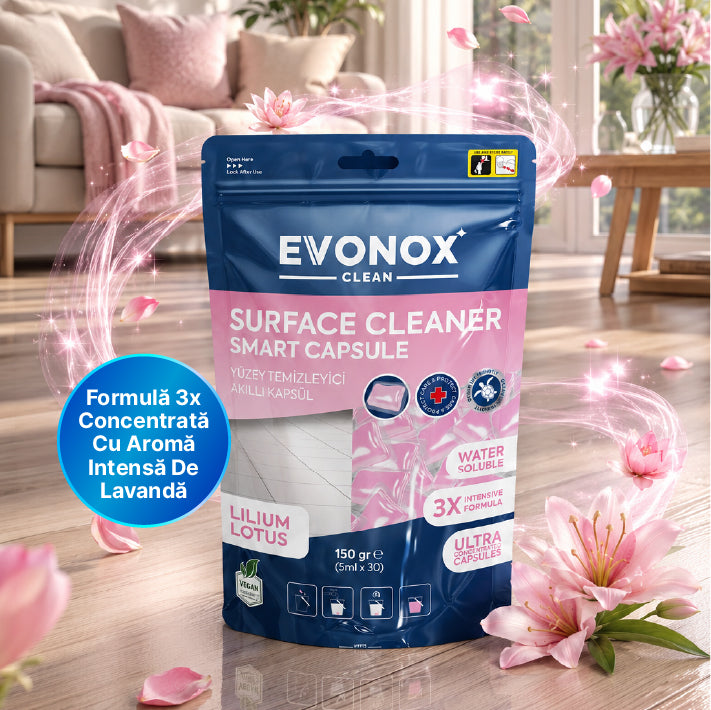 Clean Capsule Inteligente pentru Curățarea Suprafețelor cu Parfum de Crin și Lotus 150 gr
